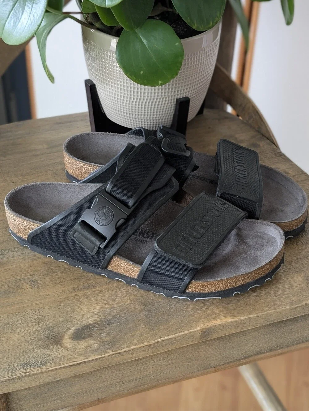 NWOB Birkenstock Rotterdam Slides Sandals 42 Black Buckle